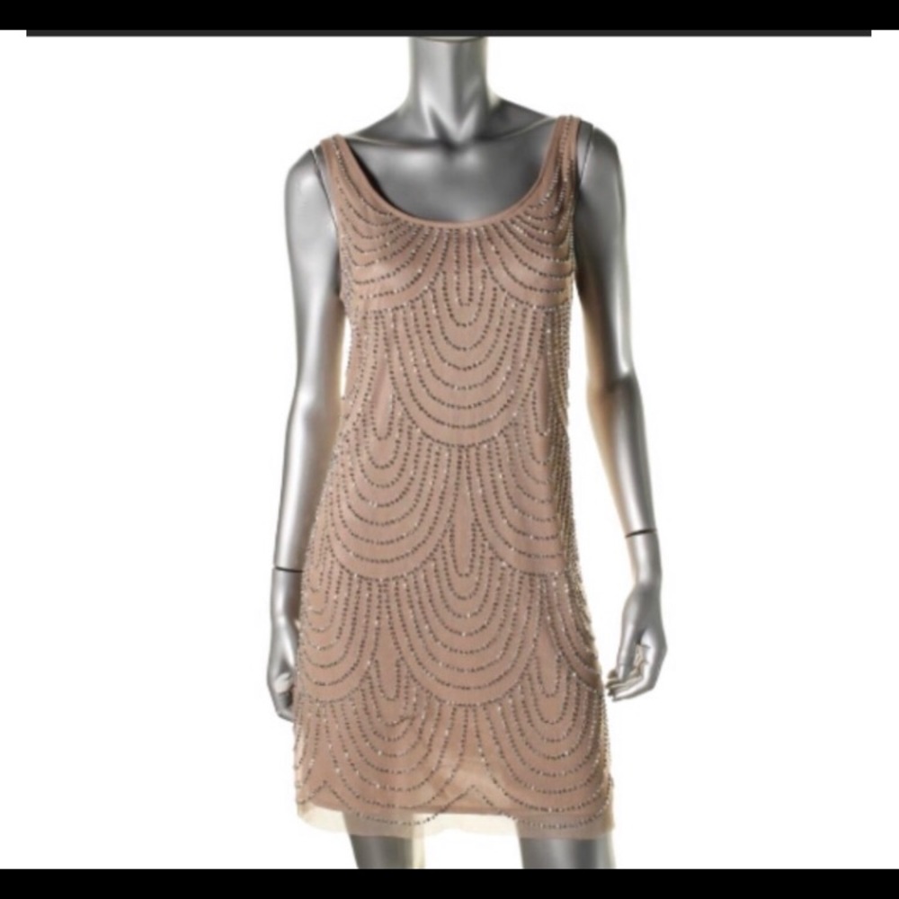 JOANNA CHEN | Beaded Gold Sleeveless Dress